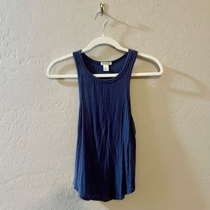 Blue Ribbed Tank Top